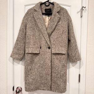 J.Crew Neutral Wool Blend Oversized Coat Double Button XSP